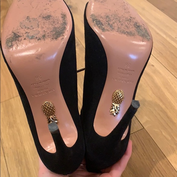 Aquazzura Black Suede Heels - Picture 5 of 5